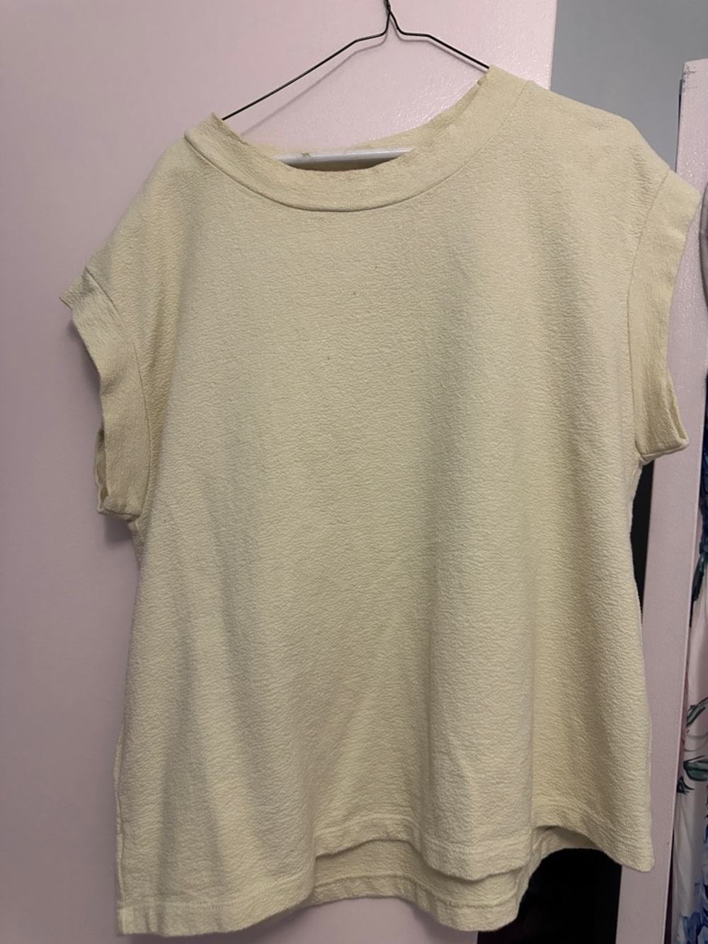 Relaxed Short Sleeve Crewneck Top - Cream